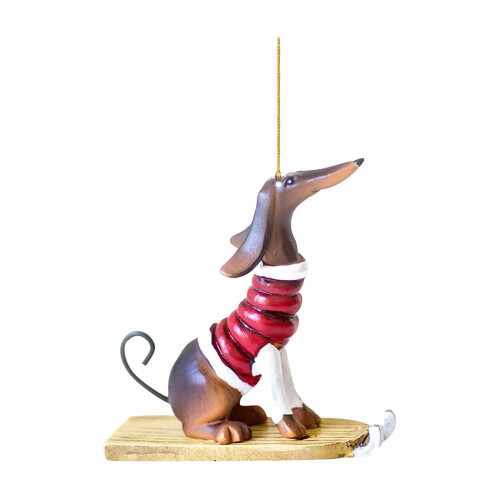 Décoration de Noël en peluche représentant un teckel