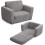 Canapé-lit Sherpa pour tout-petits, gris, 2 en 1 1