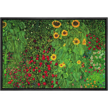 Keret nélküli vászonkép, Farm Garden Sunflowers, 60x91 cm, fekete