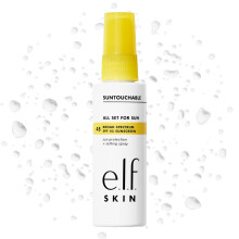 e.l.f. SKIN All Set For Sun SPF 45 Setting Spray, Clear Makeup Setting Mist + Sunscreen, Weightless SPF Face Protection & Makeup-Locking Spray,
