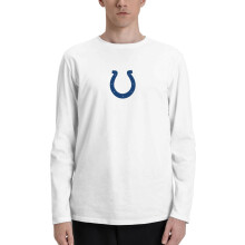 Heren T-shirt met lange mouwen en ronde hals, voorzien van het logo van een voetbalteam.