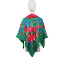 Stijlvolle polyester pashmina met kwastjespatroon-Groente