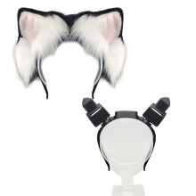 Rechargeable 3D Motion Sensing Puss Ear Headband-Black