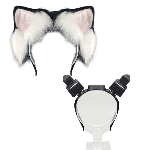 Rechargeable 3D Motion Sensing Puss Ear Headband-Black