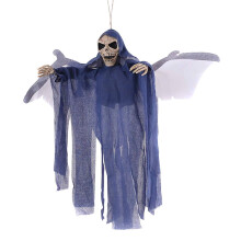 Decorazione luminosa di Halloween a forma di fantasma volante, attivata dal suono.