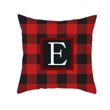 Fodera per cuscino a quadri rossi e neri Buffalo Check, 45x45 cm, in lino
