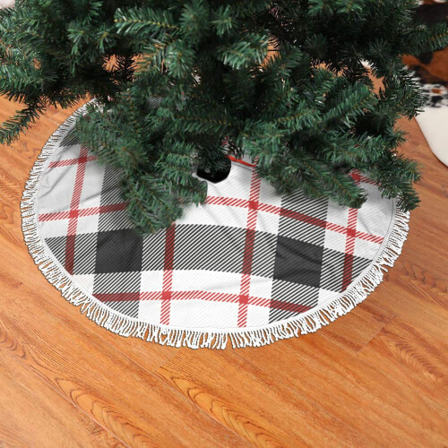 Jupe de sapin de Noël en dentelle à franges 91 cm