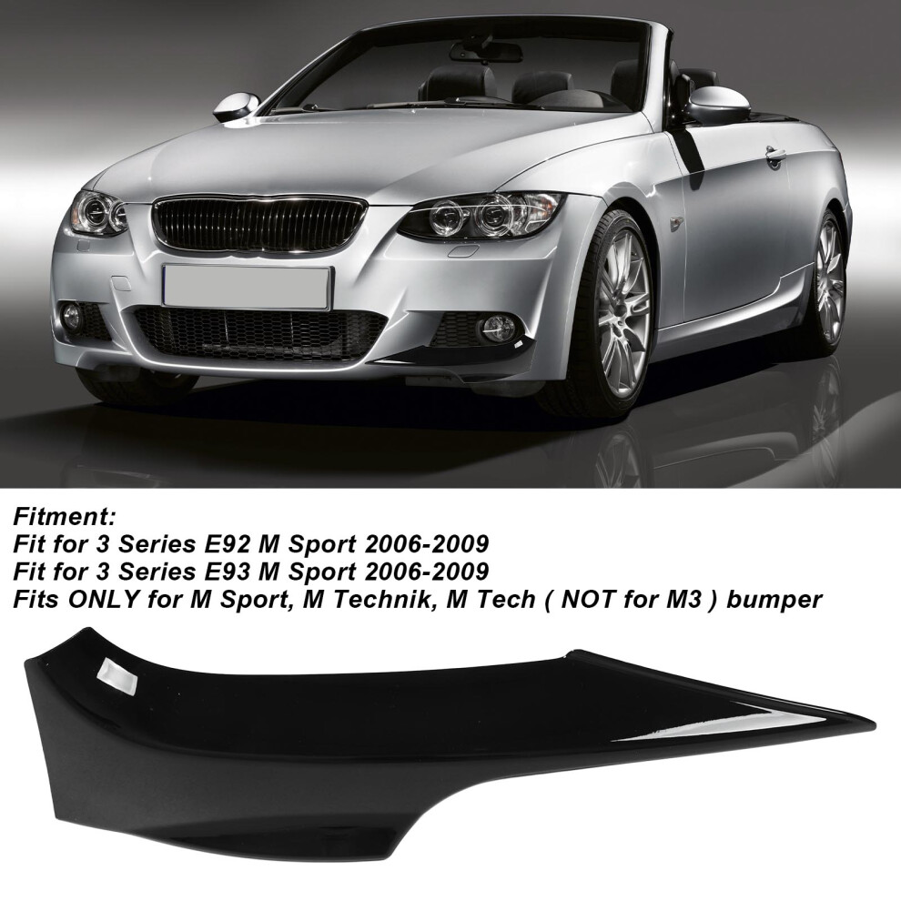 Glossy Front Bumper Lip Spoiler Left Right Black 7340572809261
