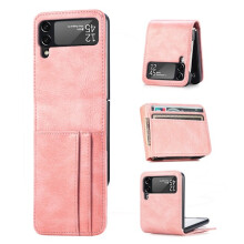 Compatibil cu Samsung Galaxy Z Flip4 - Carcasă elegantă și netedă cu slot pentru card, auriu-roșie
