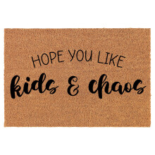 Coco Coir Doormat Funny Kids & Chaos Design 24" x 16"
