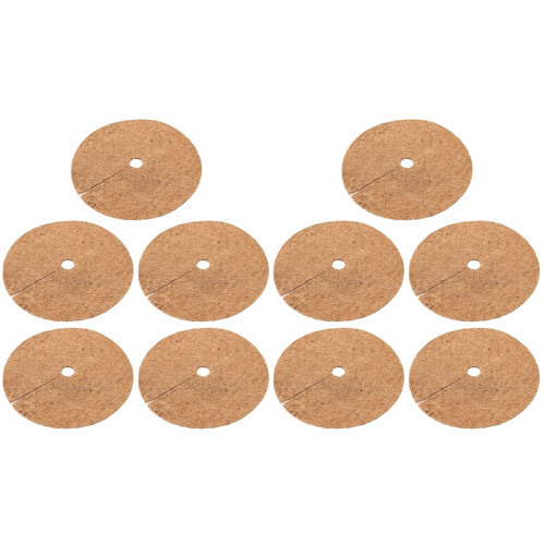 10Pcs Brown Coir Tree Ring Mulch Protectors for Garden Plants