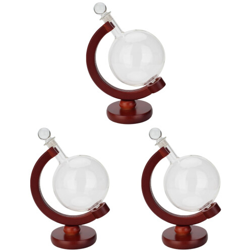 3St Multi Globe Whiskey Karaf Met Houder Voor Bar En Geschenk