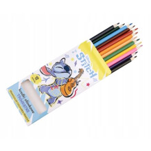 Houten kleurpotloden met 12 intense kleuren voor kinderen, 1 stuk.