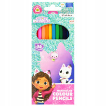 Gabi Cat House kleurpotloden, 12 kleuren, voor meisjes, 1 stuk.