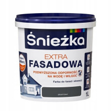 Pintura para fachadas e interiores Śnieżka Extra, grafito mate, 1 litro.