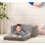 Canapé-lit Sherpa pour tout-petits, gris, 2 en 1 5