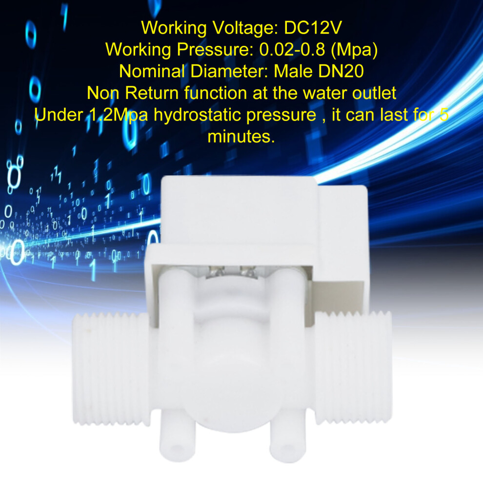 12V DC Water Inlet Solenoid Valve 3/4in NC