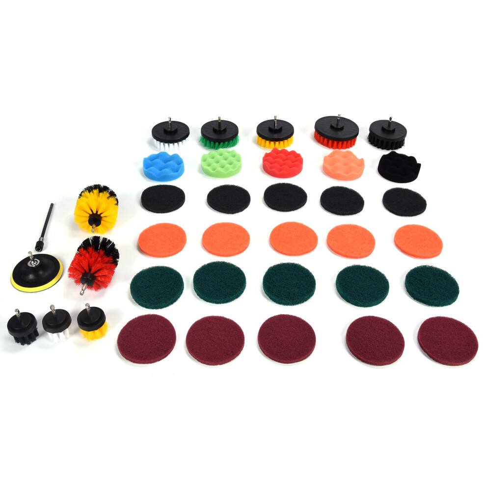 37Pcs Drill Cleaning Brush Kit With Sponge Pad 7340572819758