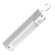 Luce notturna a LED con sensore di presenza, in plastica bianca, alimentata a batteria.