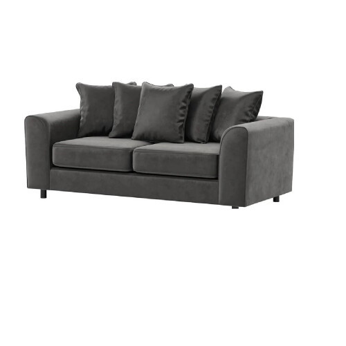 Furniture 786 Plush Velvet 3+2 Seater Sofa Set Grey 1