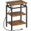Table d'appoint rustique avec station de recharge et rangement à 3 niveaux 1