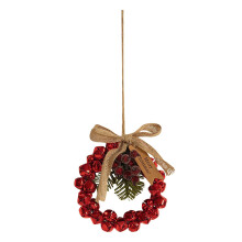 Mini clochettes de Noël, décoration de couronne rouge à suspendre, 6 pièces