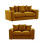 Furniture 786 Plush Velvet 3+2 Seater Sofa Set Gold 1