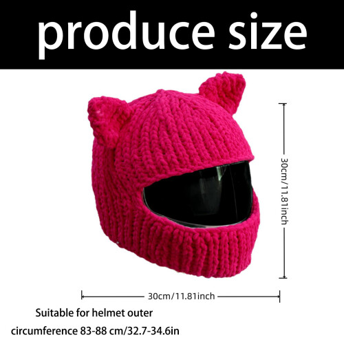 Housse de casque avec oreilles de chat, joli-rose rouge 1