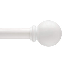 Tringle à rideaux décorative Chelsea à embout boule, blanche, 28-48 po, 5/8 po