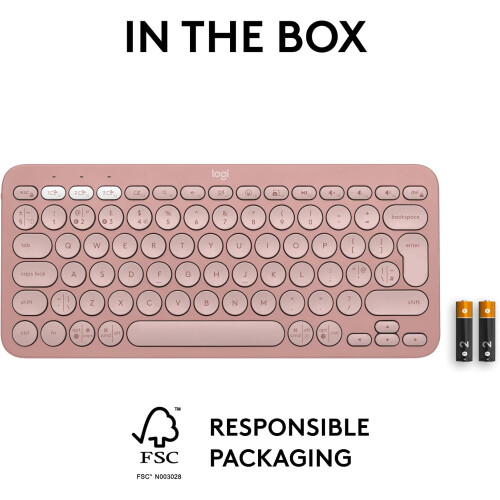 Logitech Logitech Pebble Keys 2 K380s, Multi-Device Bluetooth Wireless Keyboard with Customisable Shortcuts,Slim and Portable 1