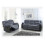 Furniture 786 Rio Fabric Recliner 3+2 Seater Sofa Set Black-Grey 3