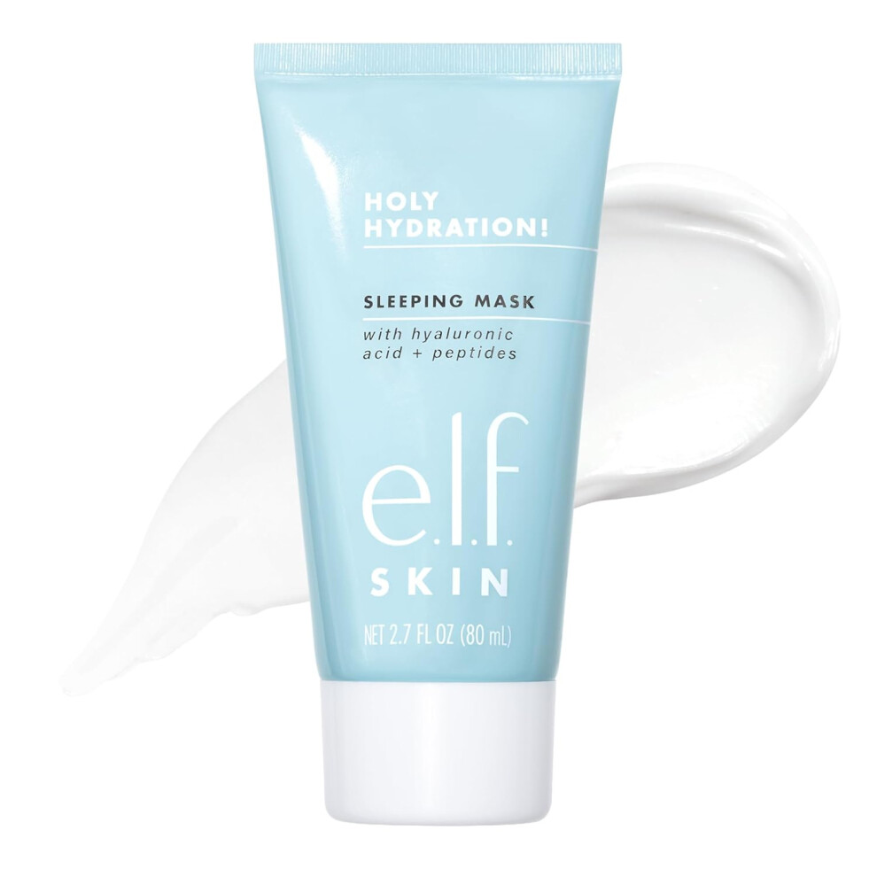 E.l.f. Skin Holy Hydration! Sleeping Mask, Moisturizing & Plumping Dual-Use Sleep Or Rinse-Off Face Mask, Soothes Skin With A Creamy Formula