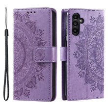 SKALO yhteensopiva Samsung S23FE Mandala -lompakkokotelon kanssa - violetti violetti