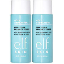 e.l.f. Skin Holy Hydration! Keep Your Balance Toner Mini, Gentle, Refreshing, Removes Makeup & Impurities, Witch Hazel and Aloe (Pack of 2)
