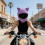Motorcycle Helmets Protective Cover With Cats Ear Keep-rose red 5