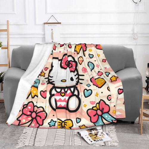 Hello Kitty Flanell-Fleece-Decke, 152 x 127 cm 1