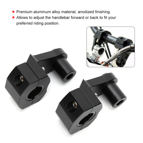 Black Anodised Handlebar Risers 22/28mm 2