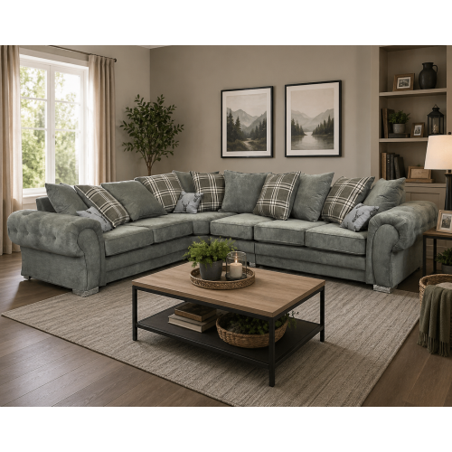 Furniture 786 Verona Scatter Back 2c3 Corner Sofa Grey