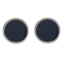 (One Size, Blue) Hugo Mens Polished Round Formal Cufflinks
