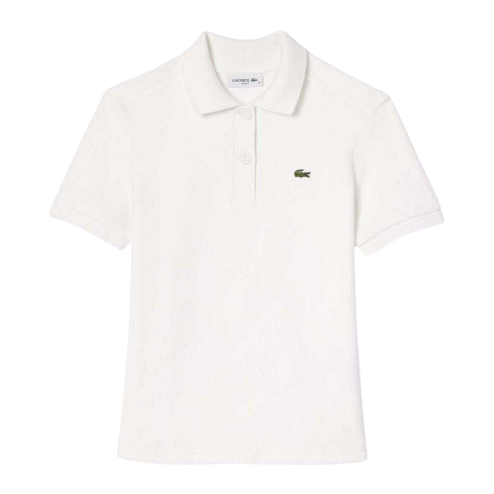 Lacoste Womens/Ladies Terry Slim Short-Sleeved Polo Shirt Cream