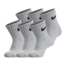 (8 UK Child-13 UK Child, Grey) Nike Childrens/Kids Quarter Socks (Pack of 6)