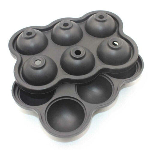 Moule à glaçons rond en silicone noir (lot de 2) 2