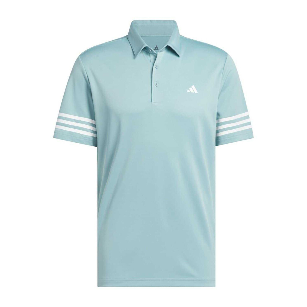 Adidas (S, Mint) Mens Striped Regular Polo Shirt Multicoloured