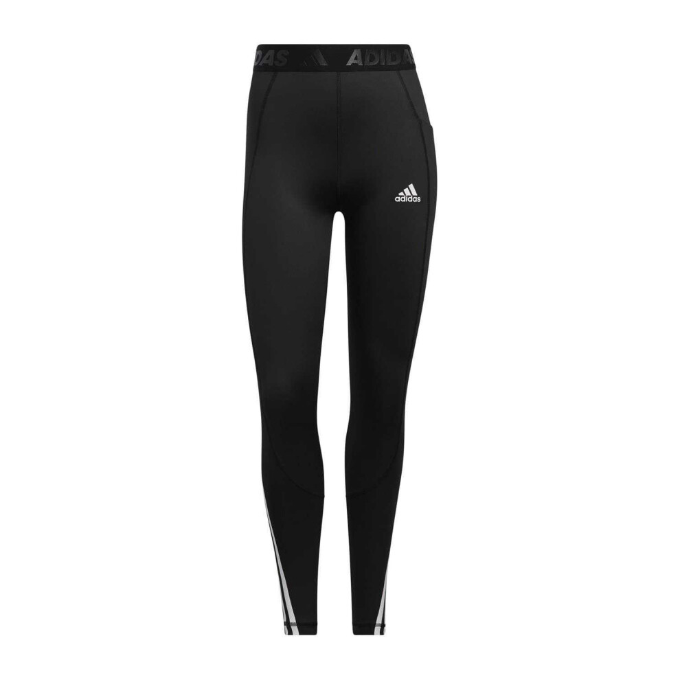 Adidas Womens/Ladies Alphaskin 3 Stripes Leggings Black