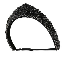 Glinsterende barokke ontwerp hoofdband met strass-Zwart