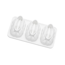 Moule à gâteau en Silicone à 3 cavités, résistant au-Blanc