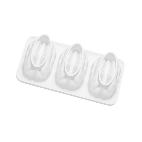 Moule à gâteau en Silicone à 3 cavités, résistant au-Blanc