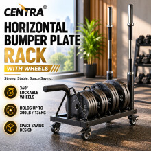 Centra Weight Plate Rack Wheeled Horizontal Olympic Barbell Bumper Storage Stand