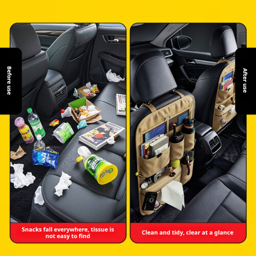 Auto Back Pockets Multifunctional Backseat Storage Pocket-Black 2