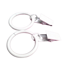 Anneaux de rideaux métalliques à pinces, lot de 10, blancs